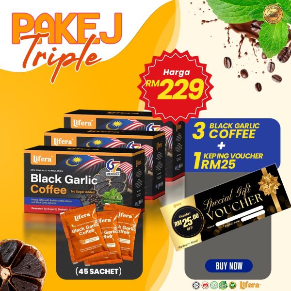 [7166] BLACK GARLIC COFFEE 3 + VOUCHER RM25